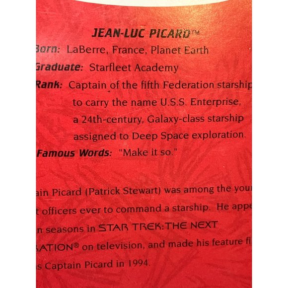 Star Trek the Next Generation Captain Jean Luc-picard 1995 Hallmark Keepsake Orn - Picture 5 of 11